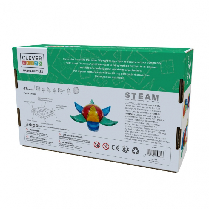 Set magnetic de construit Dome 47 piese, Cleverclixx [5]