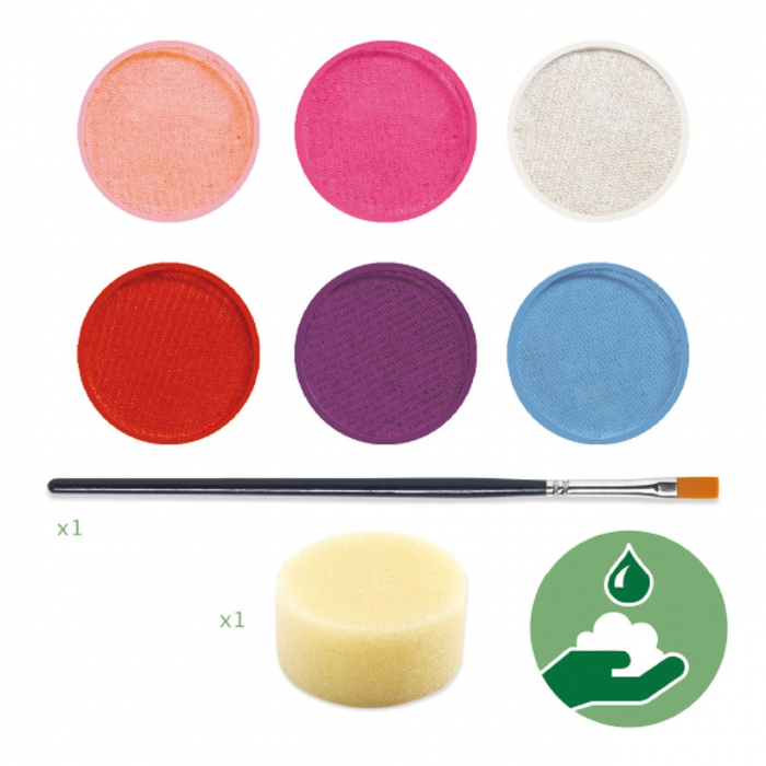 Trusa make-up culori pastel non alergice, pictura pe fata, Djeco [3]