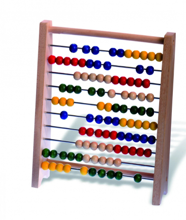 5 - 6 Ani - Abac din Lemn Masiv cu Bile Lemn Colorate, Egmont Toys