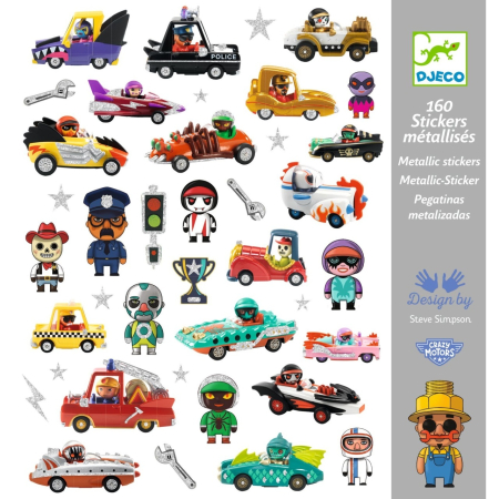 4 - 5 Ani - Abtibilduri metalice Vehicule, Djeco