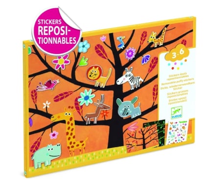 4 - 5 Ani - Abtibilduri repozitionabile cu animale, Djeco