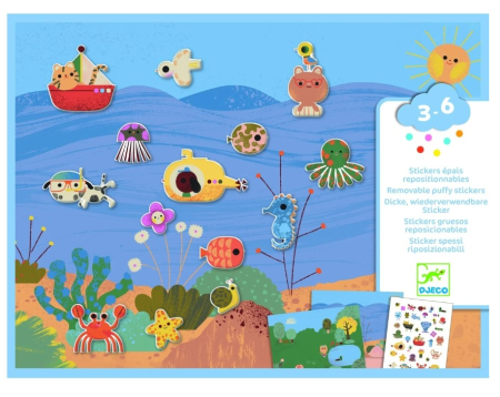 4 - 5 Ani - Abtibilduri repozitionabile La mare si la tara, Djeco