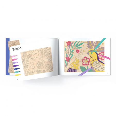 Atelier de Pictura pe Lemn, Coloreaza Fete si Flori, Djeco [1]