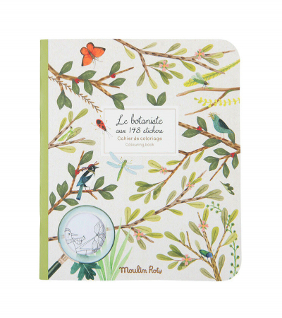Carti - Carte de colorat cu abtibilduri Gradina, Moulin Roty