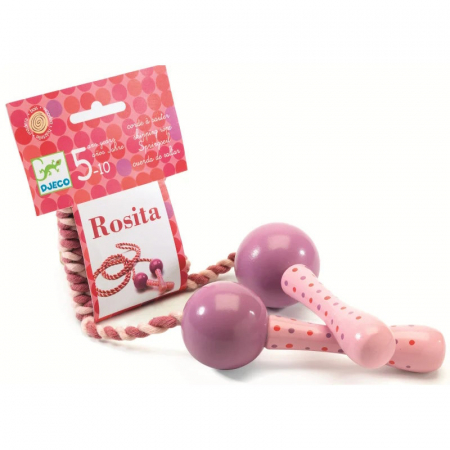 De exterior - Coarda de Sarit Rosita cu Manere din Lemn si Culoare Roz, Djeco