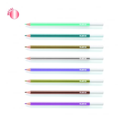 Set 8 Creioane colorate metalice, Djeco [1]