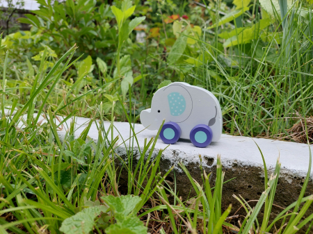 Elefant - Jucarie din Lemn cu Roti, Pentru Joaca Imaginativa si Abilitati Motorii, 12+ Luni [6]