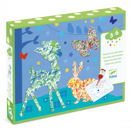 Creative - Joc creativ pictura cu bile din sticla Animale, Djeco