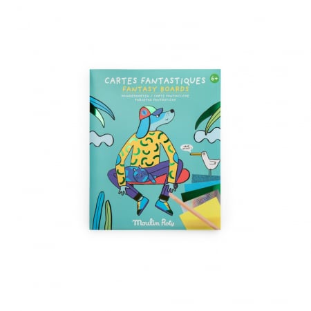 Creative - Joc creativ Planse fantastice cu animale haioase, Moulin Roty