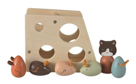 Pentru Bebe - Joc de stivuire Cascavalul, Pisica si soriceii, Egmont Toys