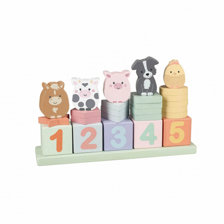 Puzzle - Joc Invata sa Numeri pana la 5 cu Animale de Ferma