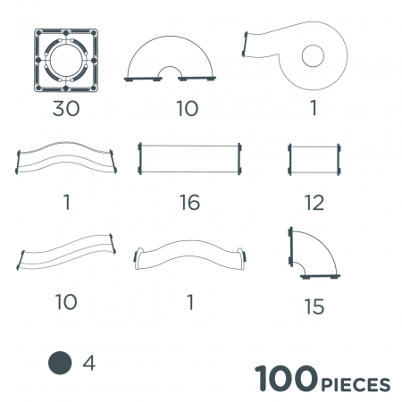 Joc magnetic Circuit cu bile luminoase 100 piese, Cleverclixx [3]
