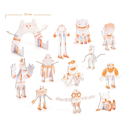 Kit Creativ Monstri de Colorat si Asamblat, Djeco [1]