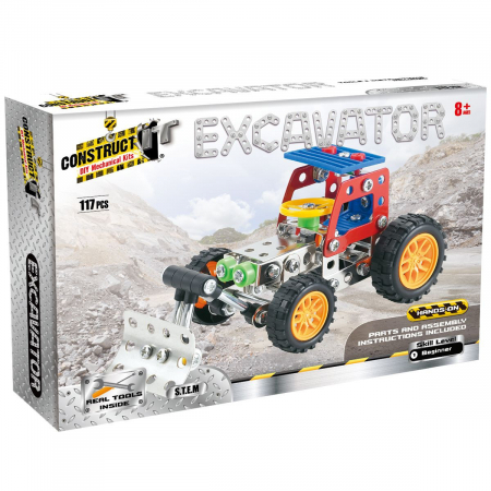 Kit STEM Tractor cu cupa de excavatie, nivel incepator, Construct It [0]
