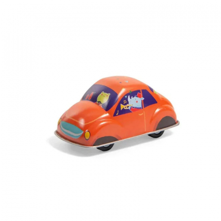 Vehicule - Masinuta Metalica Rosie cu Animale Muzicieni, Moulin Roty