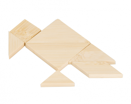Mini Tangram din Lemn in Cutie Metalica, Usor Portabil [3]