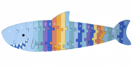 După Vârstă - Puzzle din Lemn Alfabet A-Z, Rechin - Orange Tree Toys