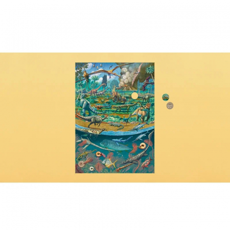 Puzzle Epoca Dinozaurilor, 100 Piese si Saculet Textil, Londji [1]