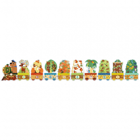 Puzzle Trenulet: Invat sa Numar de la 1 la 10, cu 20 Piese si 102 cm lungime [2]