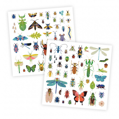 Set 160 Abtibilduri Metalice Microcosmos cu Insecte, Djeco [1]