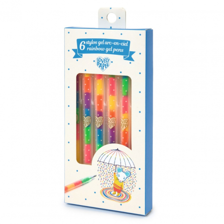 Rechizite - Set 6 pixuri cu gel, culori curcubeu, Djeco