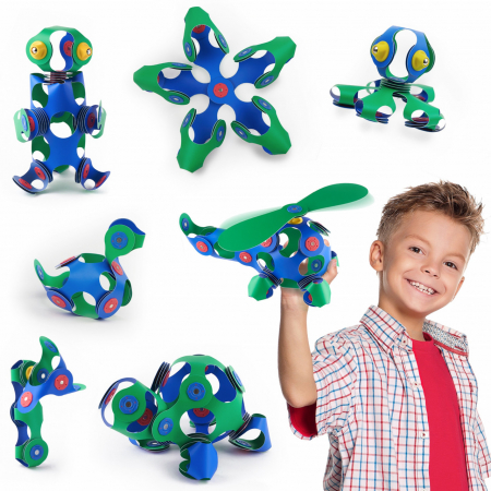 Set Clixo de construit cu magnet, Itsy pack Blue-Green 30 [4]