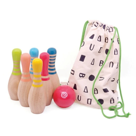 8 - 9 Ani - Set de bowling din lemn, Svoora