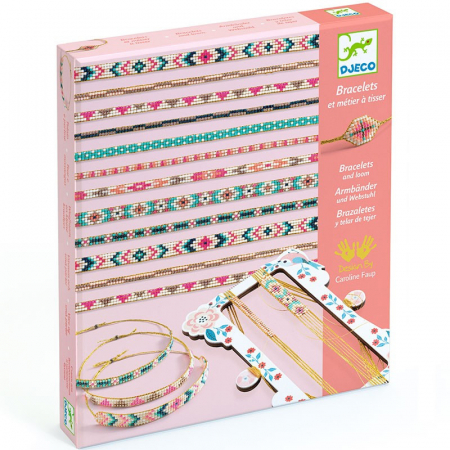 Creative - Set de Confectionat Bratari din Margele, 10 Modele, Djeco
