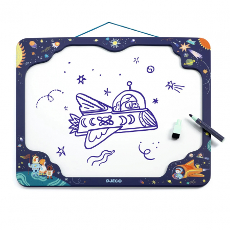 Creative - Tabla Magnetica Decorativa de Scris cu Marker, model Spatiu, 46x38 cm, Djeco