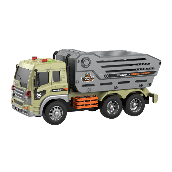 1:16 Camion pentru transortarea dinozaurilor cu fricțiune (lumini /sunete) [2]