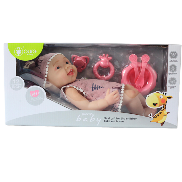 Bebe fetiță în rochiță roz, 30 cm [3]