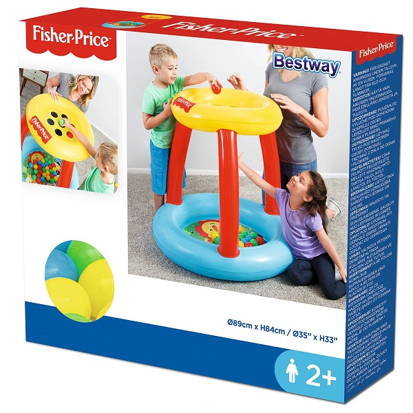 Bestway Centru de joc 89x89x84cm ANIMĂLUȚE Fisher Price cu mingiuțe (15b), 2+ [3]