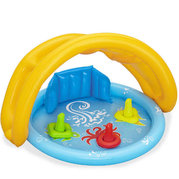 Bestway Piscină gonflabilă pentru copii cu baldachin "Scoica de mare" 115x89x76 cm, 45 L, de la 6 luni [1]