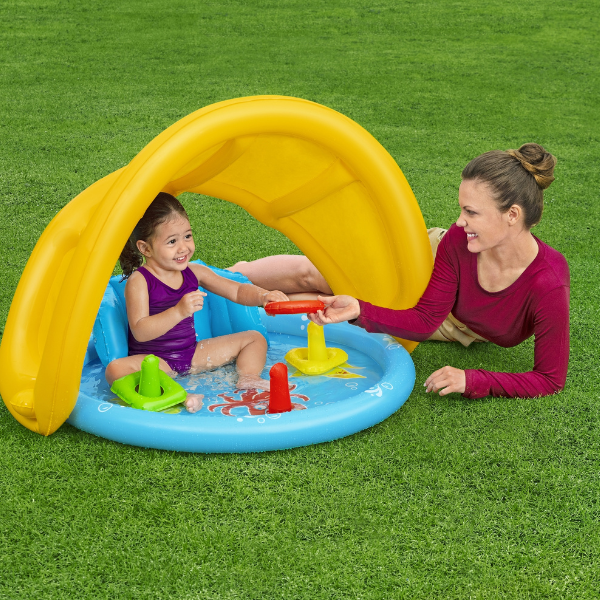 Bestway Piscină gonflabilă pentru copii cu baldachin "Scoica de mare" 115x89x76 cm, 45 L, de la 6 luni [7]