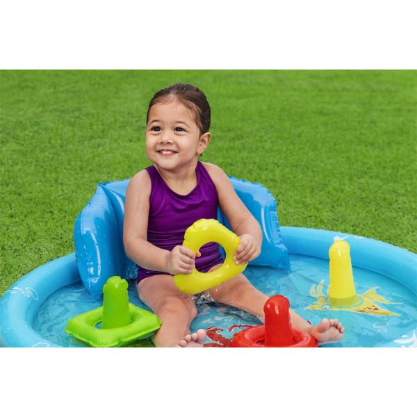 Bestway Piscină gonflabilă pentru copii cu baldachin "Scoica de mare" 115x89x76 cm, 45 L, de la 6 luni [49]