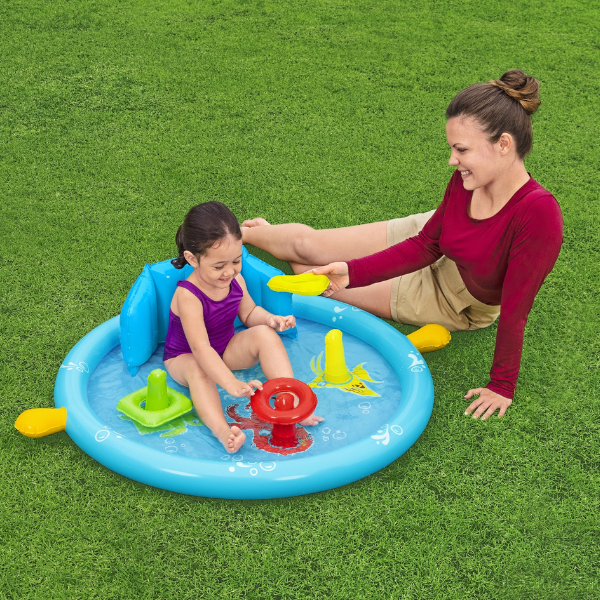 Bestway Piscină gonflabilă pentru copii cu baldachin "Scoica de mare" 115x89x76 cm, 45 L, de la 6 luni [12]