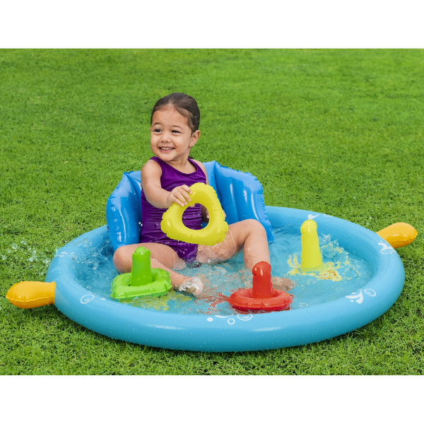 Bestway Piscină gonflabilă pentru copii cu baldachin "Scoica de mare" 115x89x76 cm, 45 L, de la 6 luni [50]