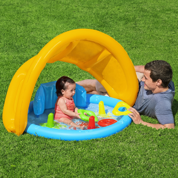Bestway Piscină gonflabilă pentru copii cu baldachin "Scoica de mare" 115x89x76 cm, 45 L, de la 6 luni [17]