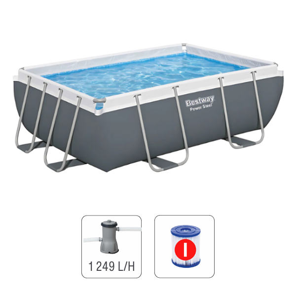 Bestway Piscină Power Steel 282x196x84cm, 3662L, carcas metal [1]