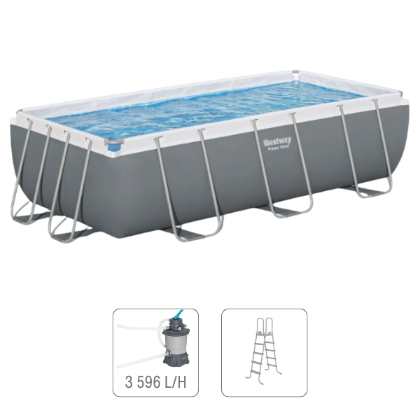 Bestway Piscină Power Steel 404x201x100cm, 6478L, carcas metal [1]