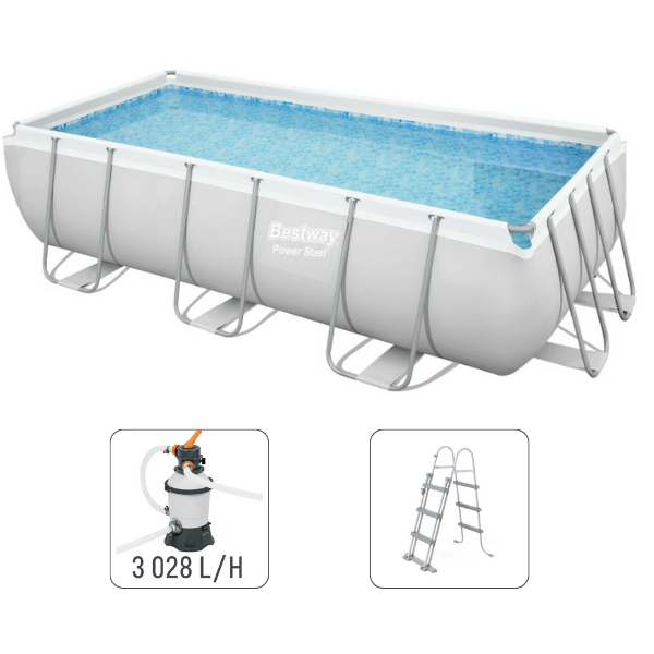 Bestway Piscină Power Steel 404x201x100cm, 6478L, carcas metal [23]