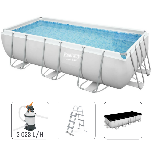 Bestway Piscină Power Steel 404x201x100cm, 6478L, carcas metal [22]