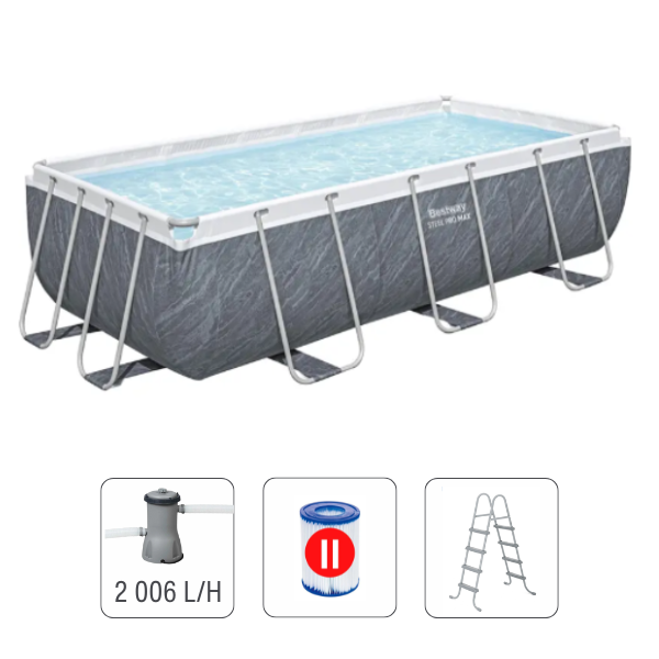 Bestway Piscină Power Steel 404x201x100cm, 6478L, carcas metal [1]