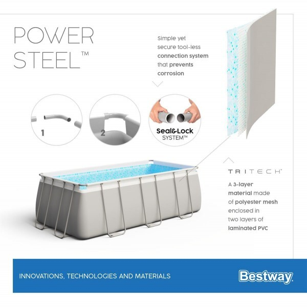 Bestway Piscină Power Steel 404x201x100cm, 6478L, carcas metal [14]