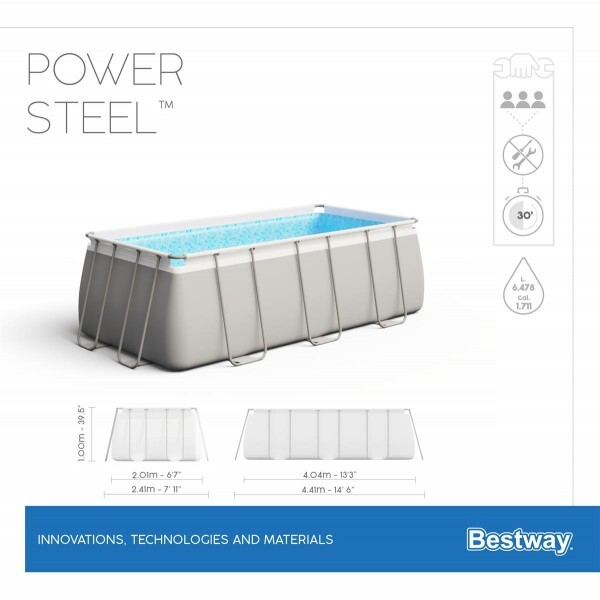 Bestway Piscină Power Steel 404x201x100cm, 6478L, carcas metal [13]