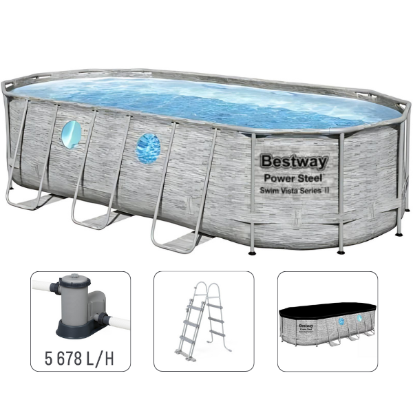 Bestway Piscină Power Steel 549х274х122 cm, 13430L, metal carcas [8]