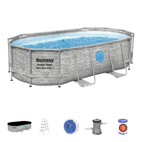 Bestway Piscină Power Steel 549х274х122 cm, 13430L, metal carcas [4]