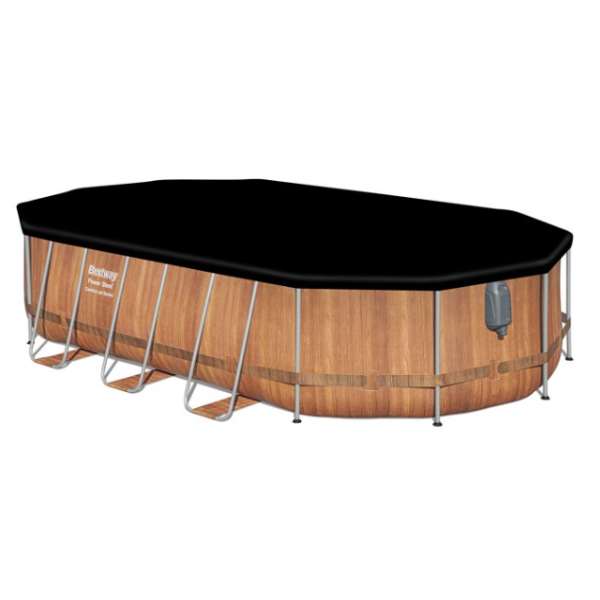 Bestway Piscină Power Steel Oval 610х366х122cm, 20241L, carcas metal [4]
