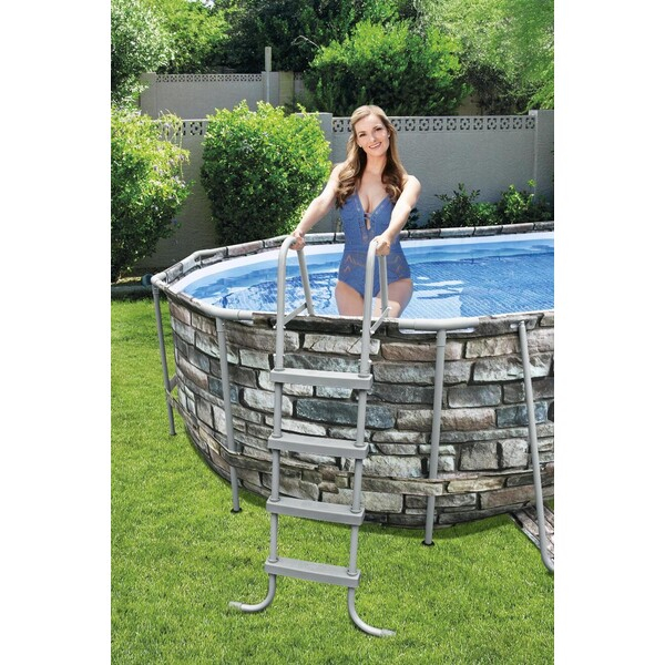 Bestway Piscină Power Steel Oval 610х366х122cm, 20241L, carcas metal [20]