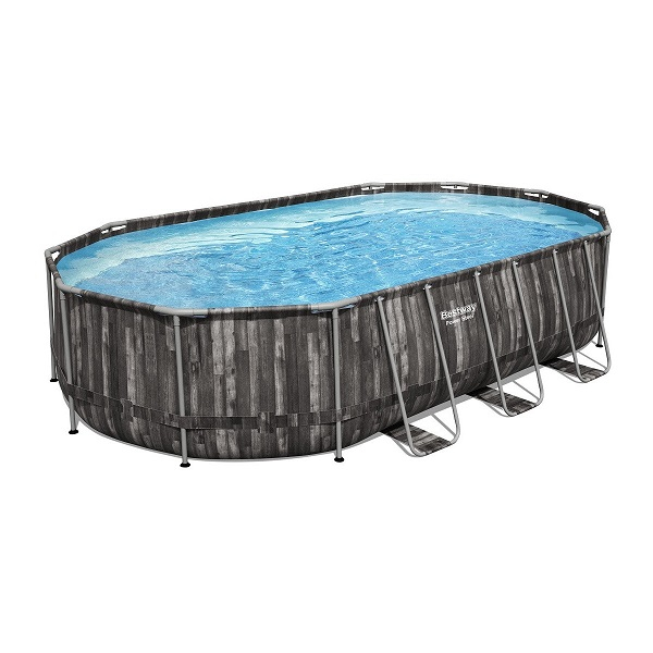 Bestway Piscină Power Steel Oval 610х366х122cm, 20241L, carcas metal [3]